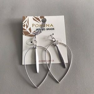 NWT Pomina  plated brass silver earrings